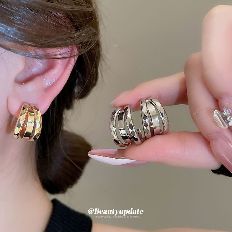 Geometric Layered Hoop Earring