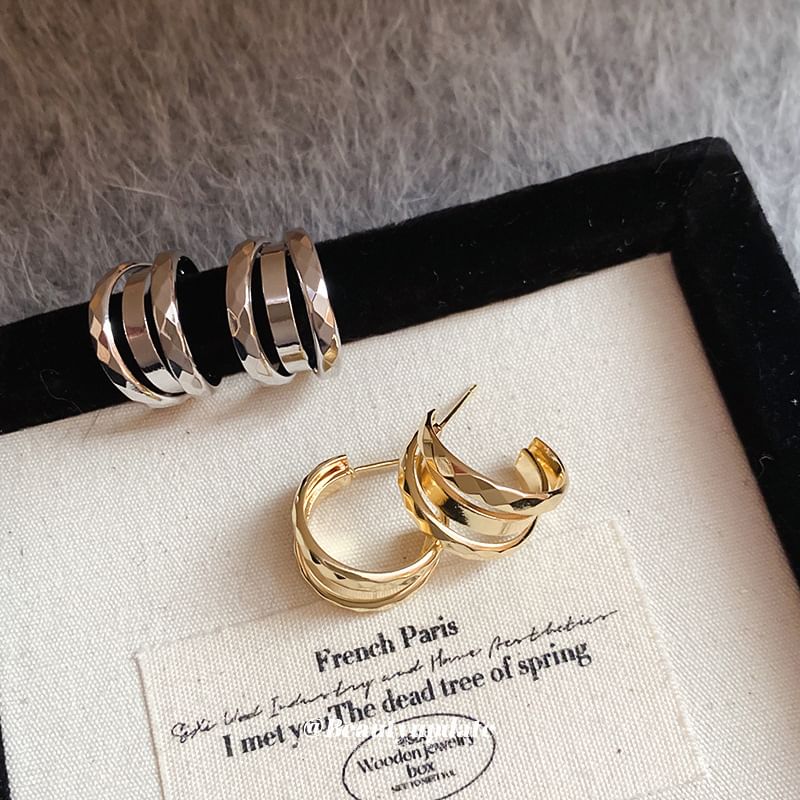 Geometric Layered Hoop Earring