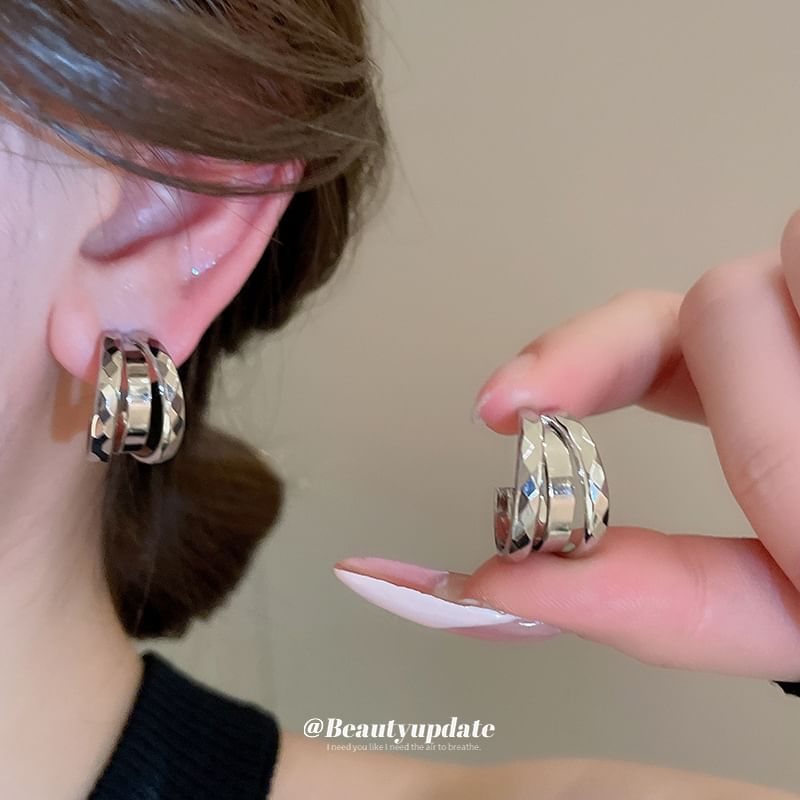 Geometric Layered Hoop Earring