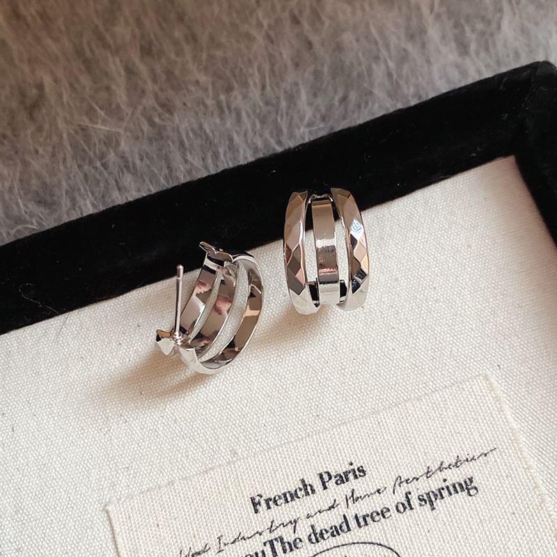 Geometric Layered Hoop Earring