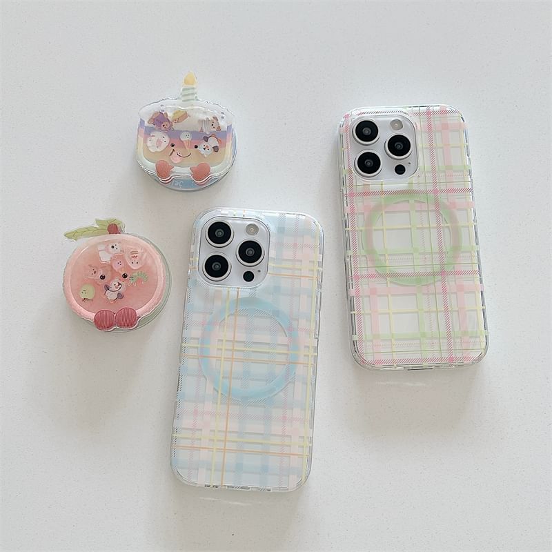 MagSafe) with Magnetic Phone Case Plaid (Compatible