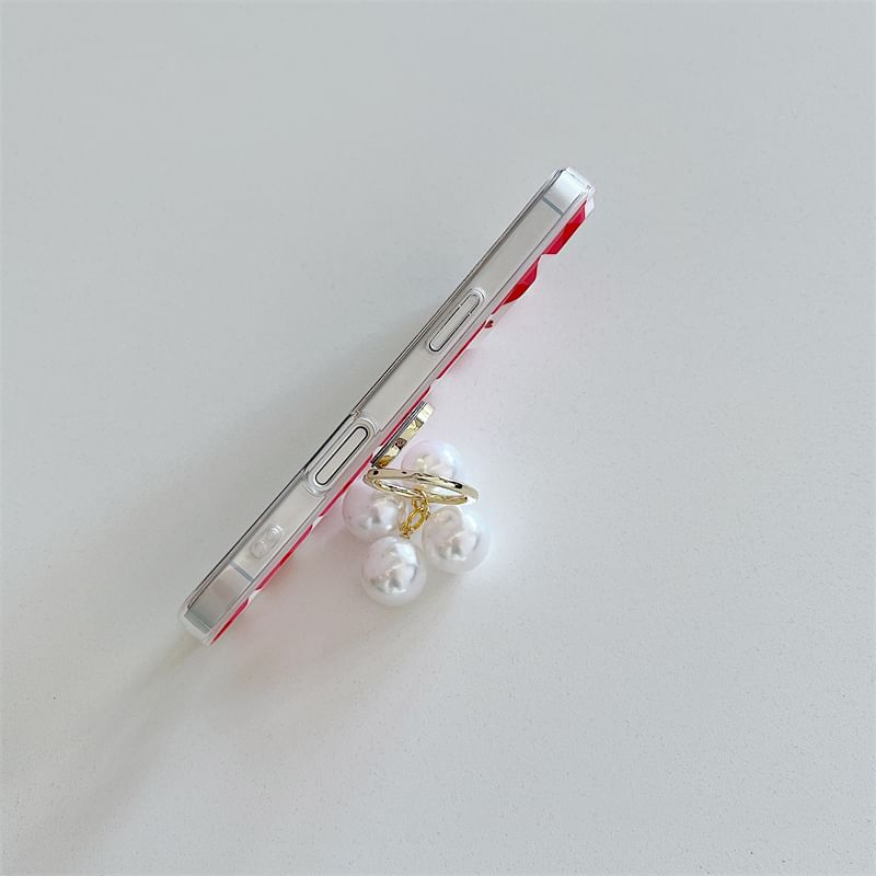 Finger Case Phone Set Ring Heart Pearl / Faux