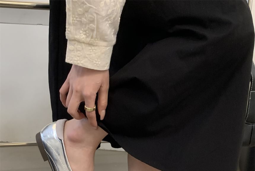 Sneakers Lace-Up Tone Leather Faux Two