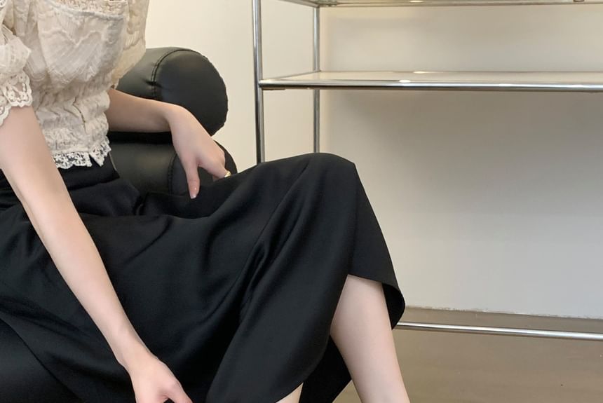 Pointed Pumps D'Orsay Accent Chunky Heel Rhinestone Toe