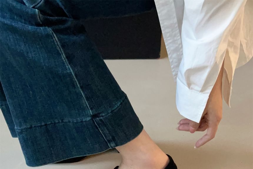 Suede Faux Chunky Heel Mary Jane Buckled Pumps