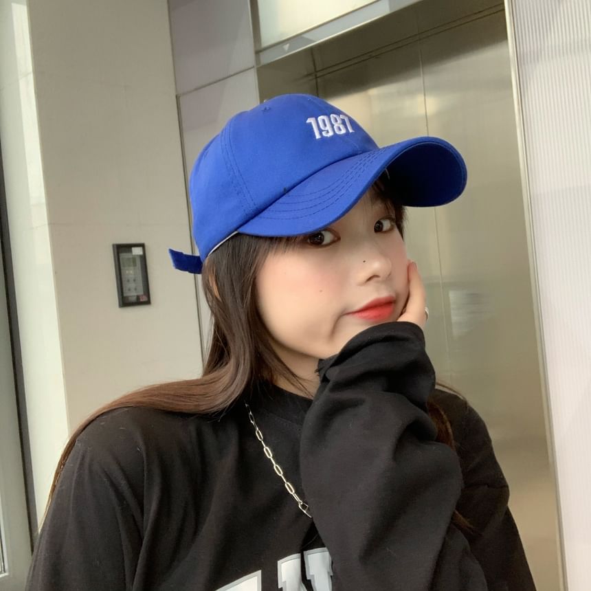 Number Cap Embroidered Baseball