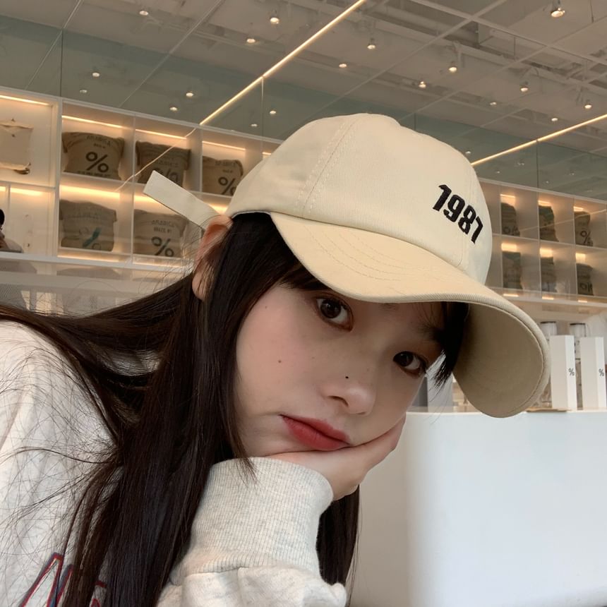 Number Cap Embroidered Baseball