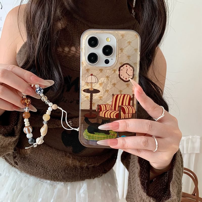 Phone Strap Case with Cat