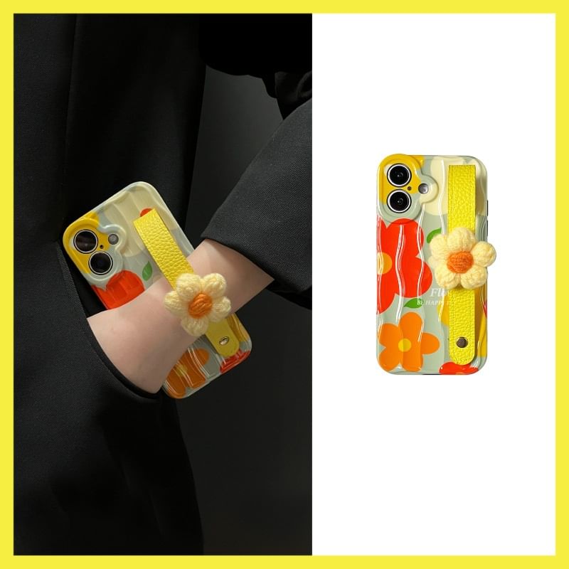 Case with Phone Floral Strap
