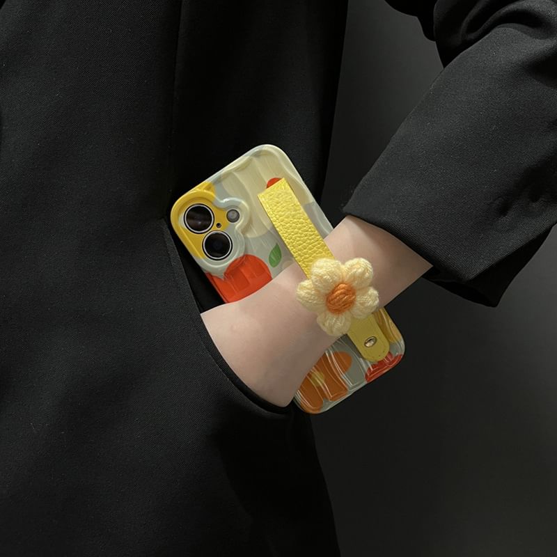 Case with Phone Floral Strap