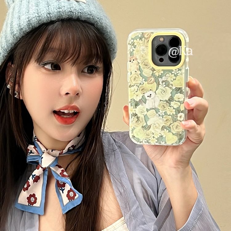 Case Phone Floral Cat