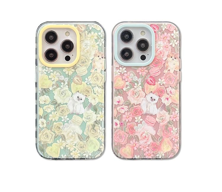 Case Phone Floral Cat
