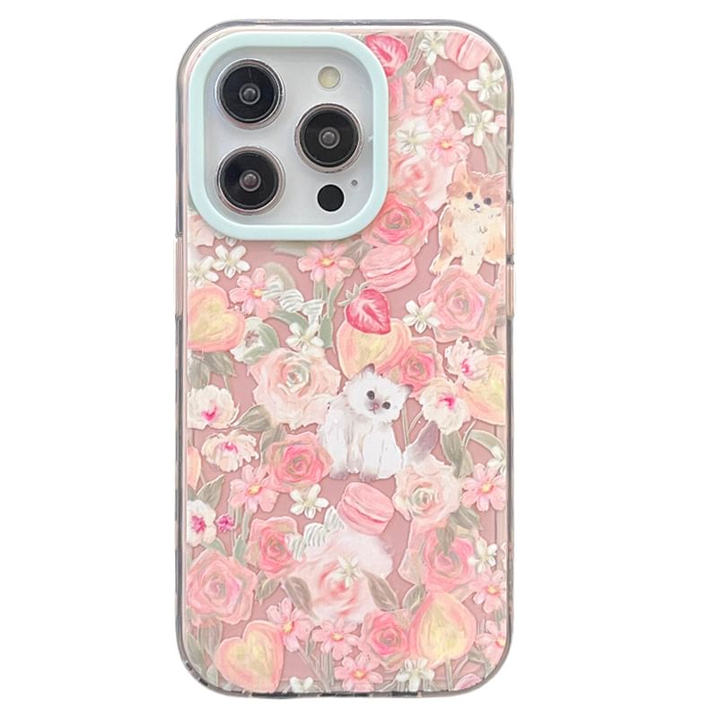 Case Phone Floral Cat