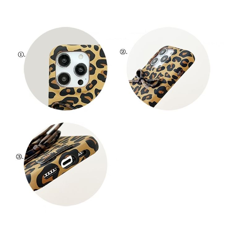 Case Bow Phone Print Leopard