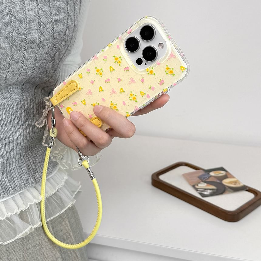 Phone Floral Strap Case with