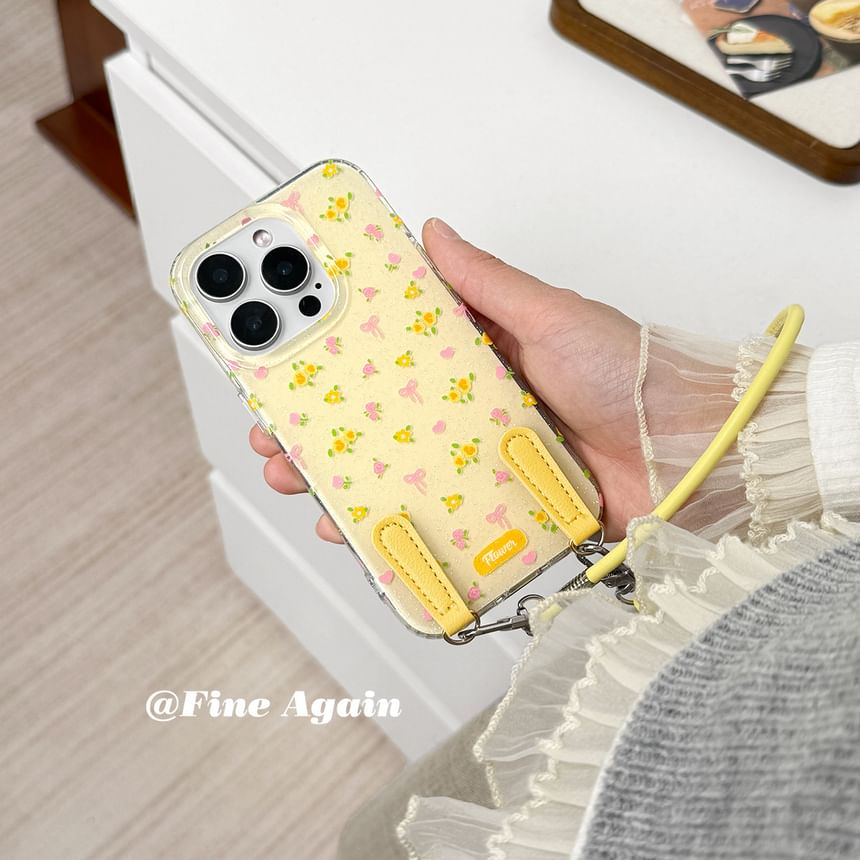 Phone Floral Strap Case with