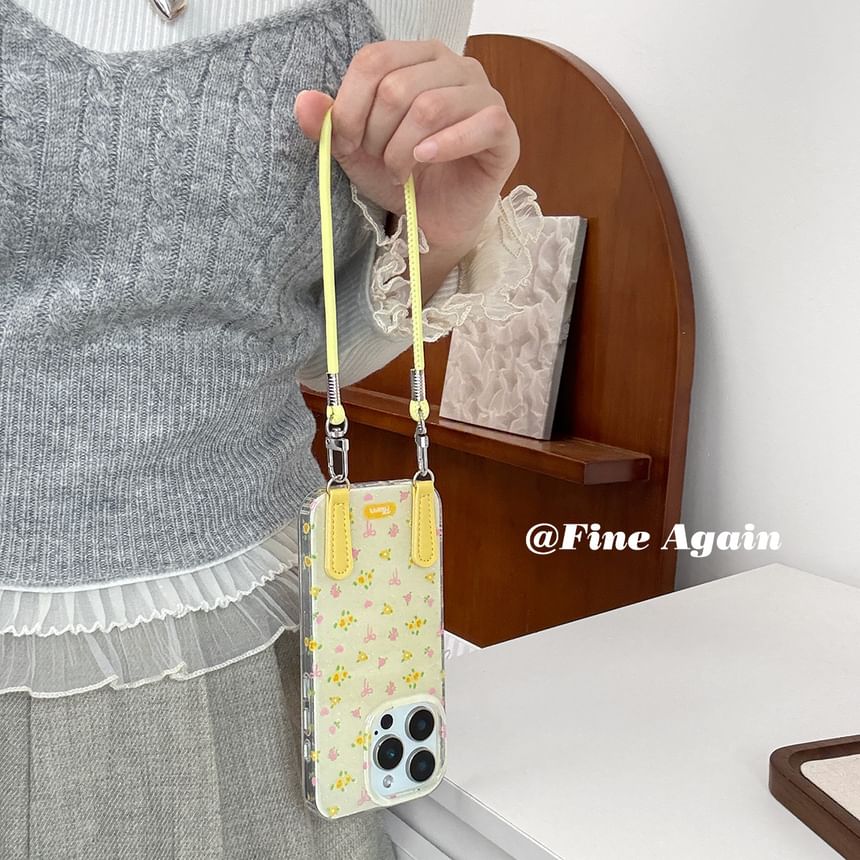 Phone Floral Strap Case with