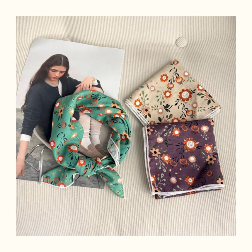 Floral Scarf Square Print