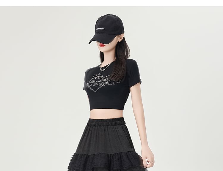 High Rise Plain Maxi Trim Skirt Lace A-Line