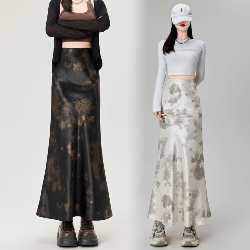 Skirt Rise Maxi Dye High Mermaid Tie