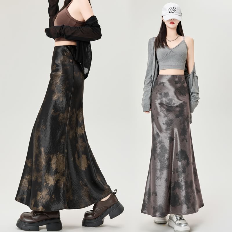 Skirt Rise Maxi Dye High Mermaid Tie