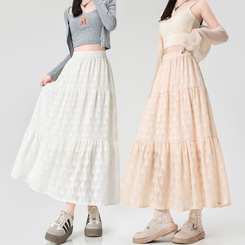 Skirt A-Line High Waist Patterned Midi