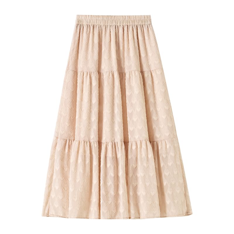 Skirt A-Line High Waist Patterned Midi
