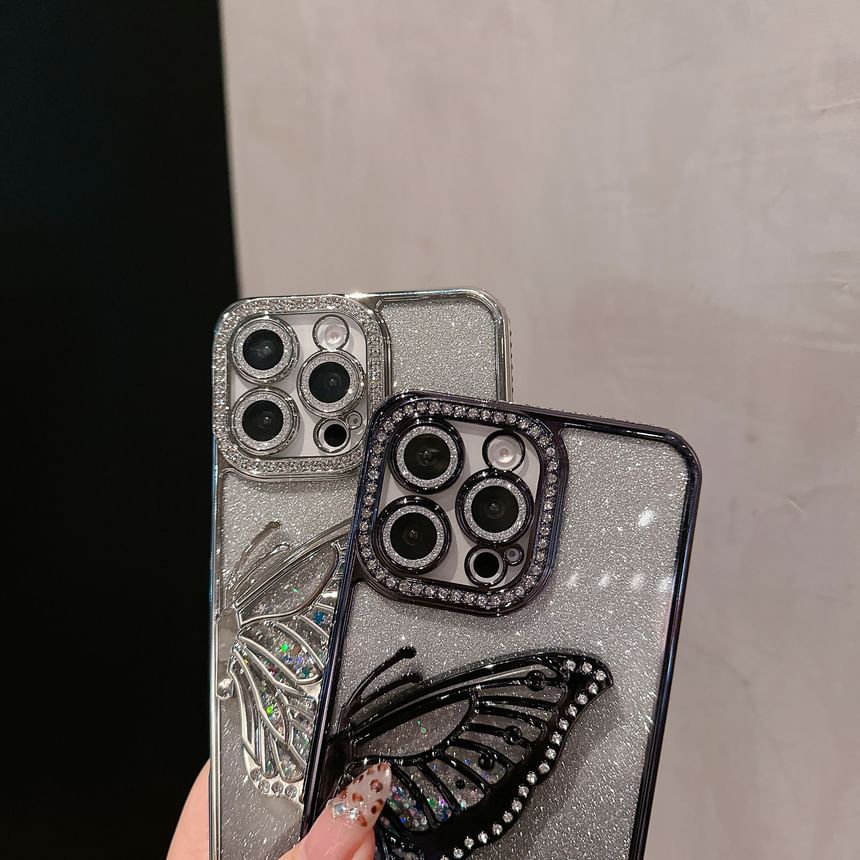 Stand Phone Case Butterfly Embellished