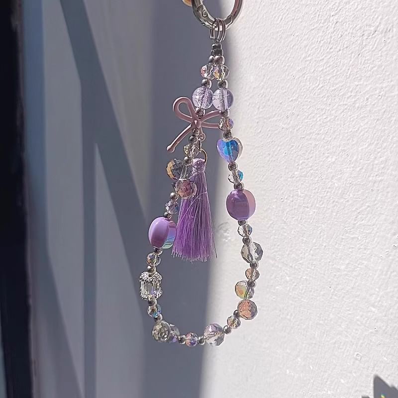 with Lanyard Faux Crystal Bow Strap Phone Pad