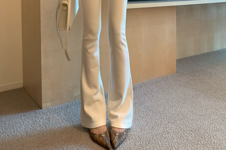 High Pants Flared Plain Rise