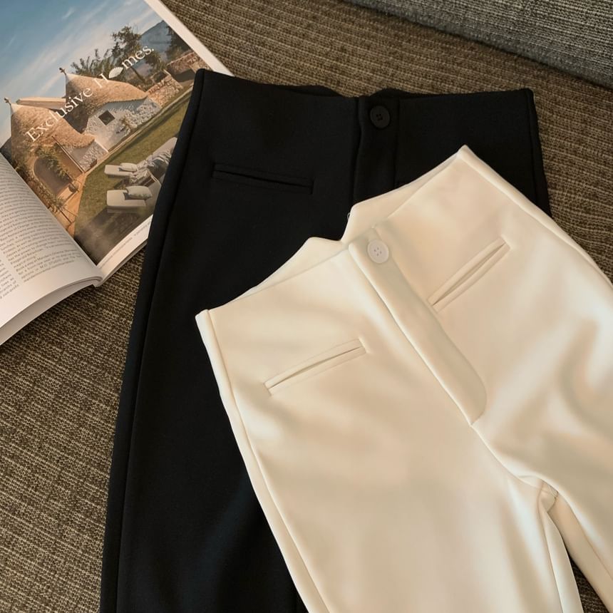 High Pants Flared Plain Rise