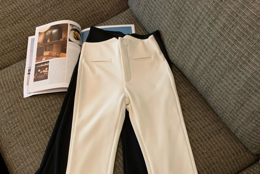 High Pants Flared Plain Rise