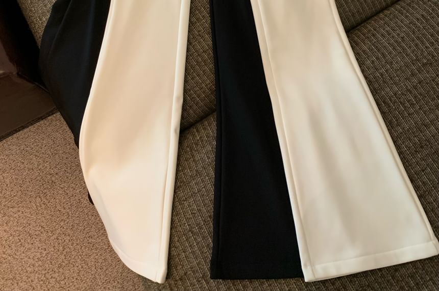 High Pants Flared Plain Rise