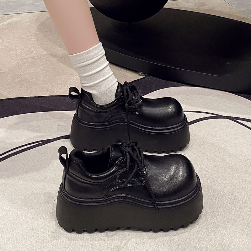 Platform Lace-Up Shoes Derby