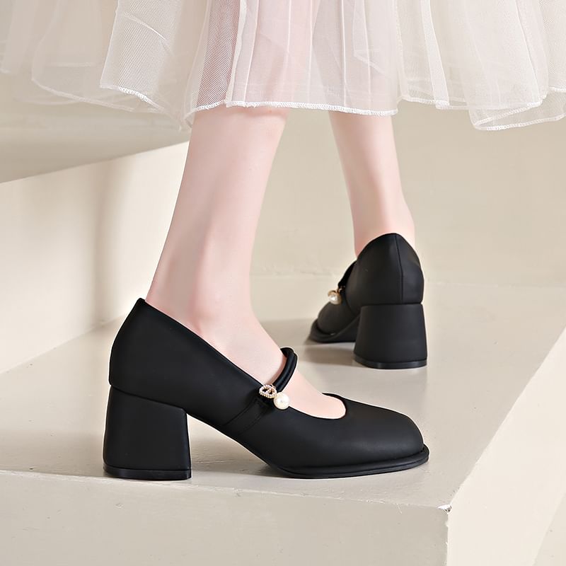 Heel Pumps Mary Jane Chunky