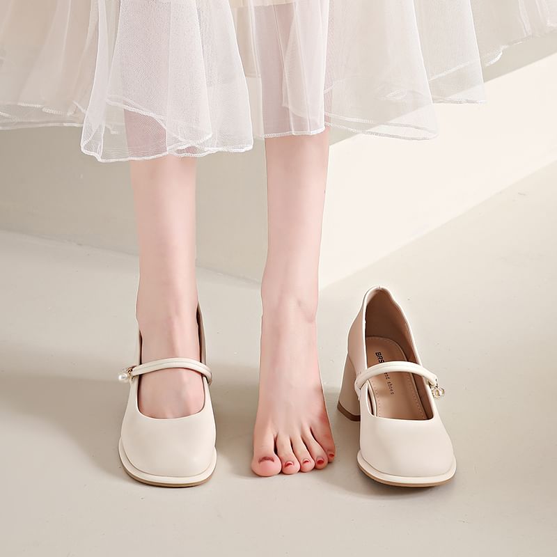 Heel Pumps Mary Jane Chunky