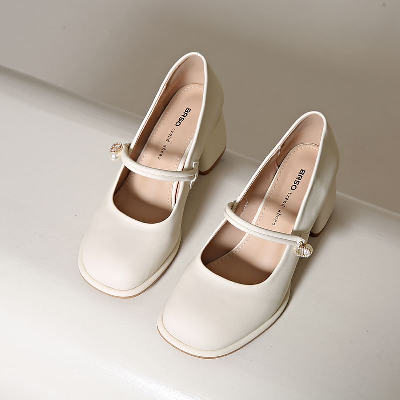 Heel Pumps Mary Jane Chunky