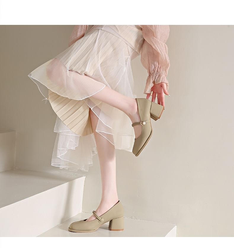 Heel Pumps Mary Jane Chunky