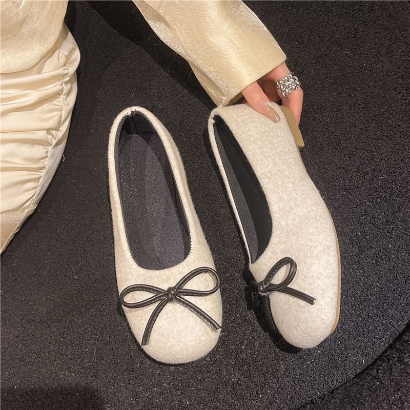 Flats Toe Accent Bow Round