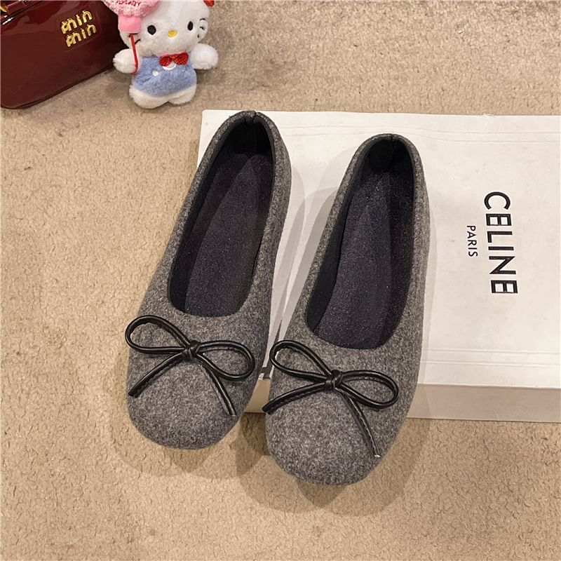 Flats Toe Accent Bow Round