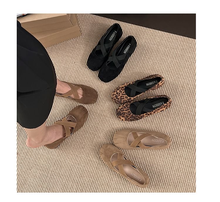 Wedge Hidden Strap Cross Jane Mary Shoes