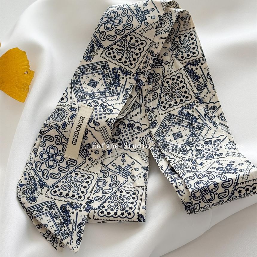Tie Hair Scarf Patterned