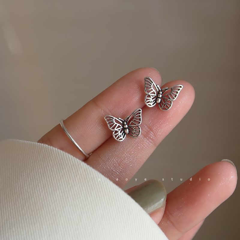 Sterling Butterfly Silver Earring Stud S925