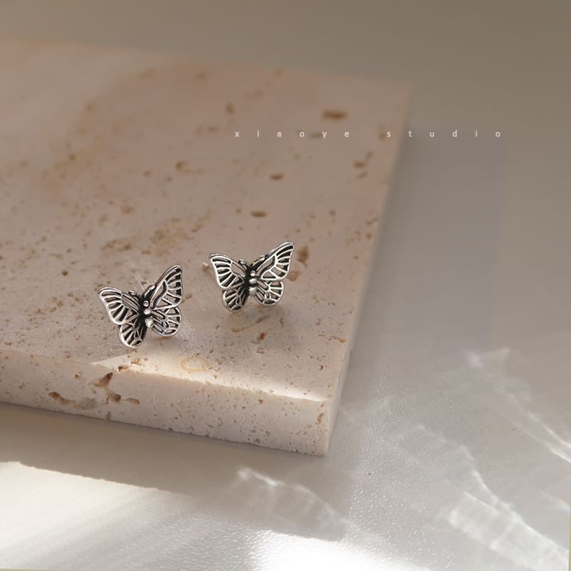 Sterling Butterfly Silver Earring Stud S925