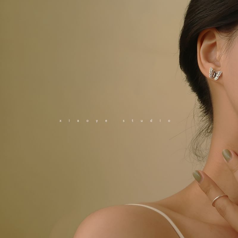 Sterling Butterfly Silver Earring Stud S925