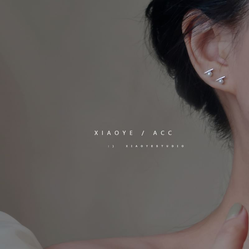 Sterling S925 Earring Stud Faux Pearl Silver