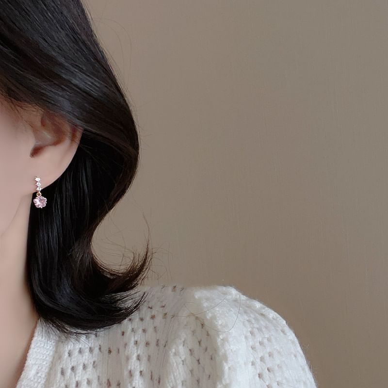 Earring Alloy Rhinestone Dangle Star