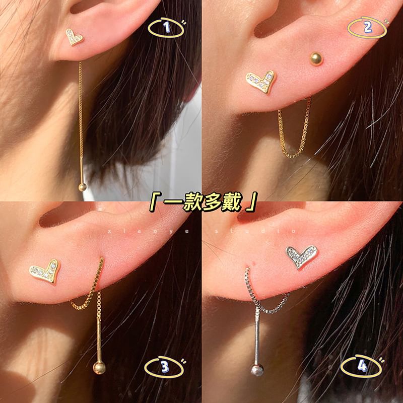 Alloy Dangle Earring Heart