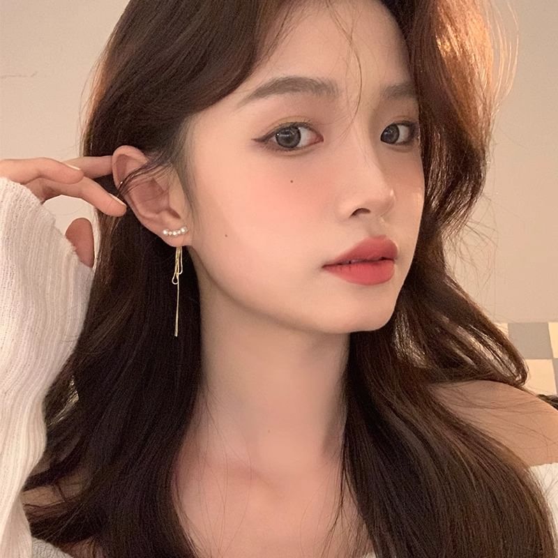 Pearl Threader Faux Alloy Earring