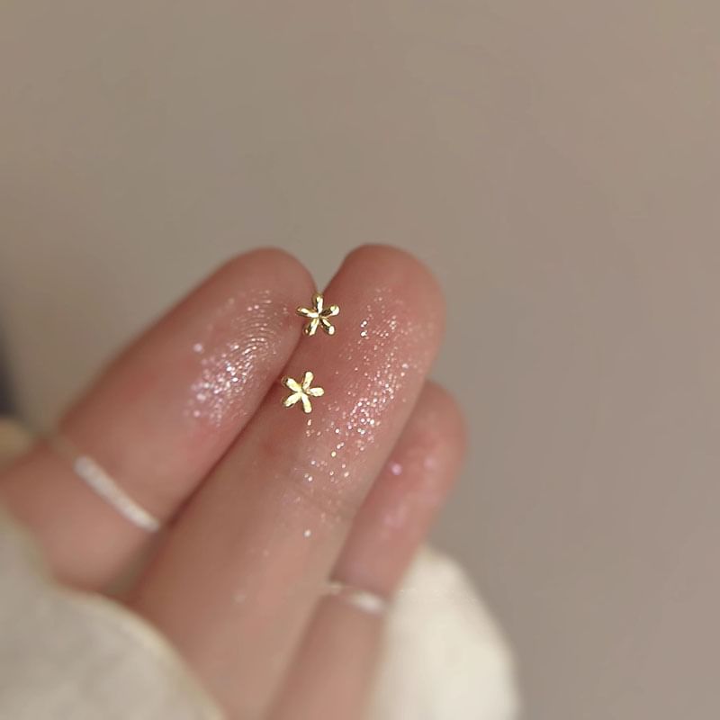 Earring Stud Alloy Floral